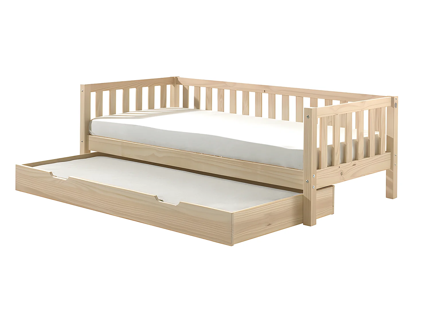 Pack - Lit Capitaine Enfant & Tiroir "Fritz" 90x200cm Naturel