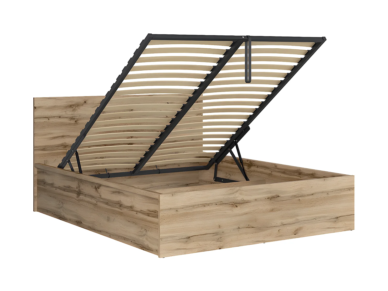 Lit coffre 160x200 sommier inclus Edwin Bois