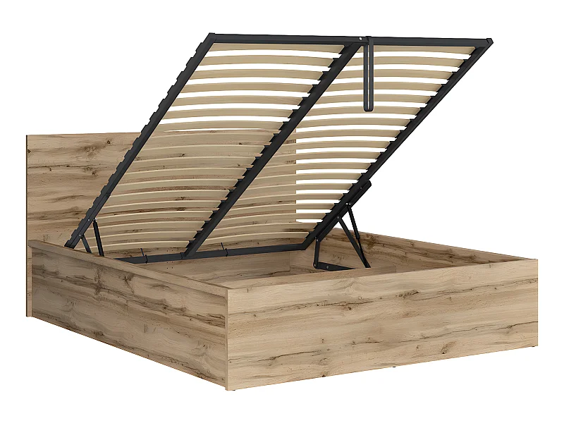 Letto con contenitore con base Edwin marrone 160x200