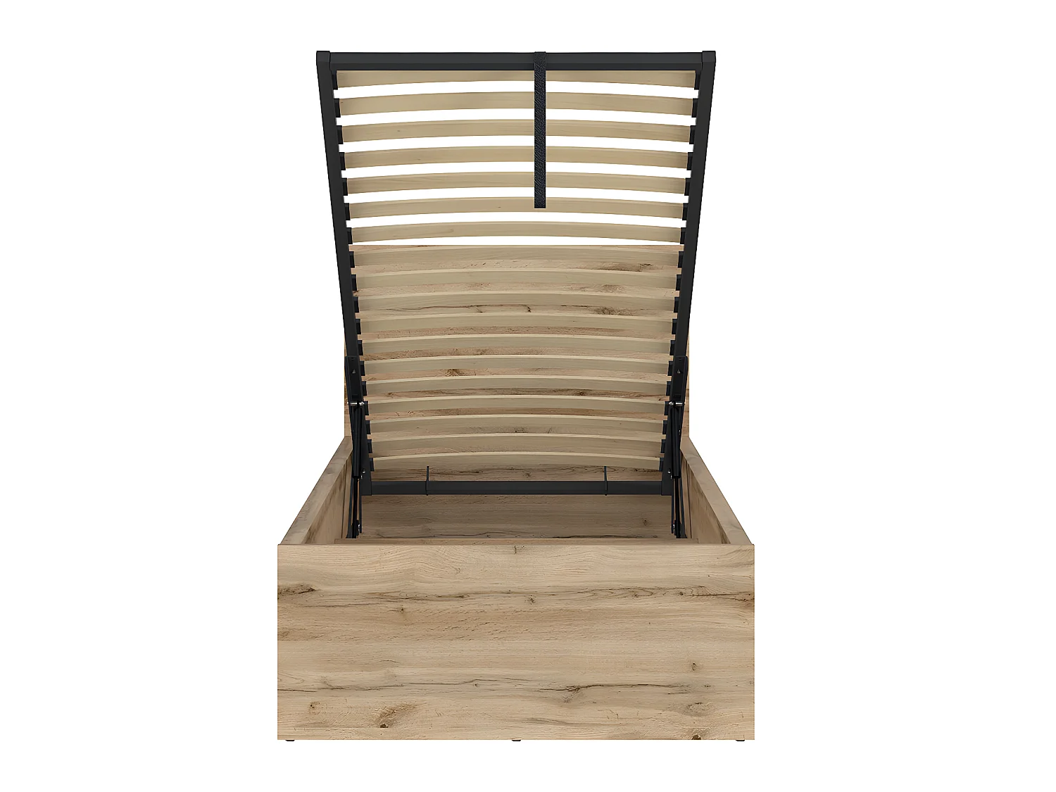 Lit coffre 90x200 sommier inclus Edwin Bois