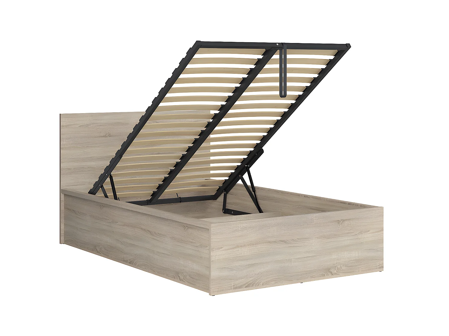 Lit coffre 120x200 sommier inclus Edwin Bois Clair