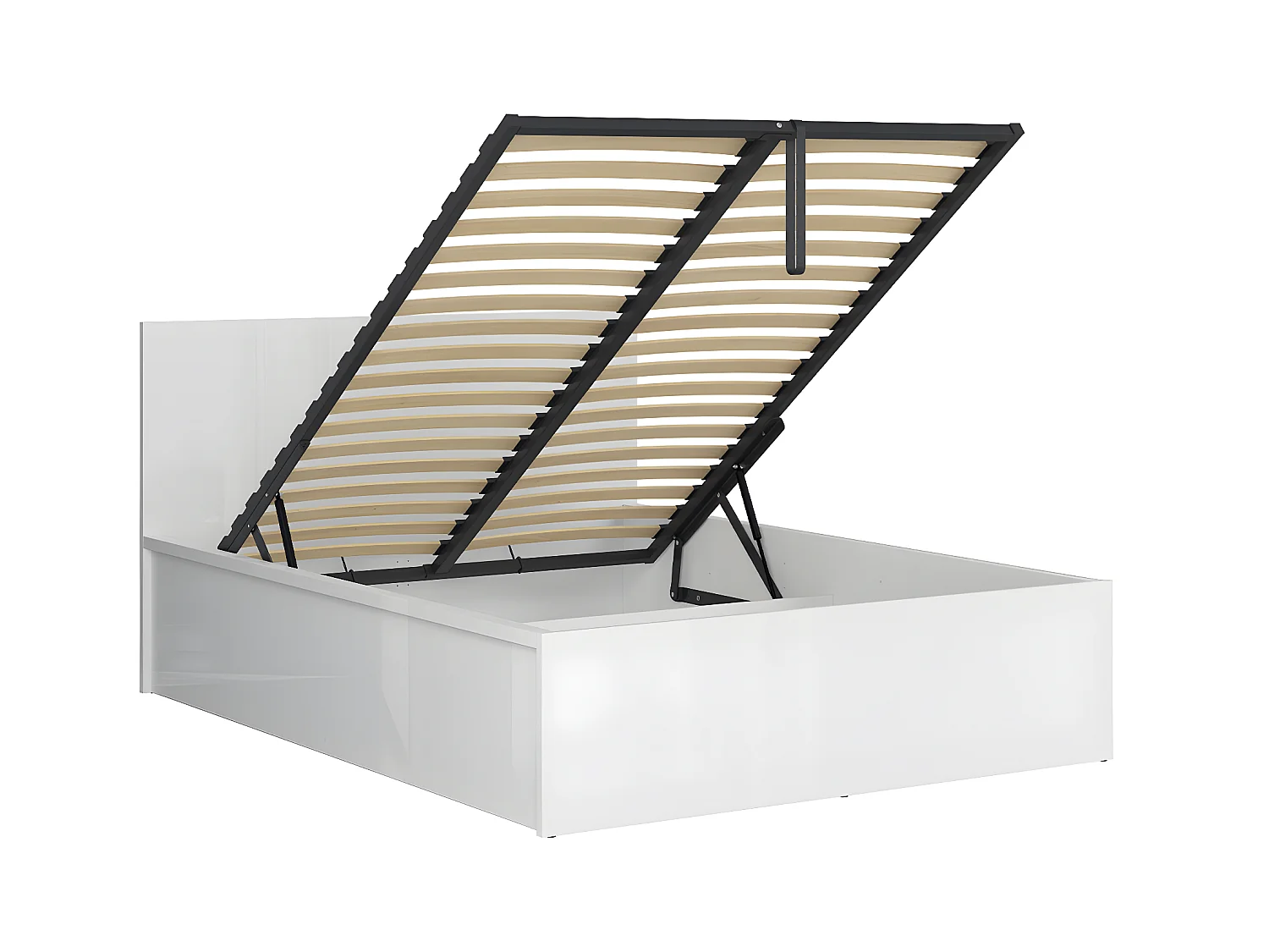 Lit coffre 140x200 sommier inclus Edwin Blanc