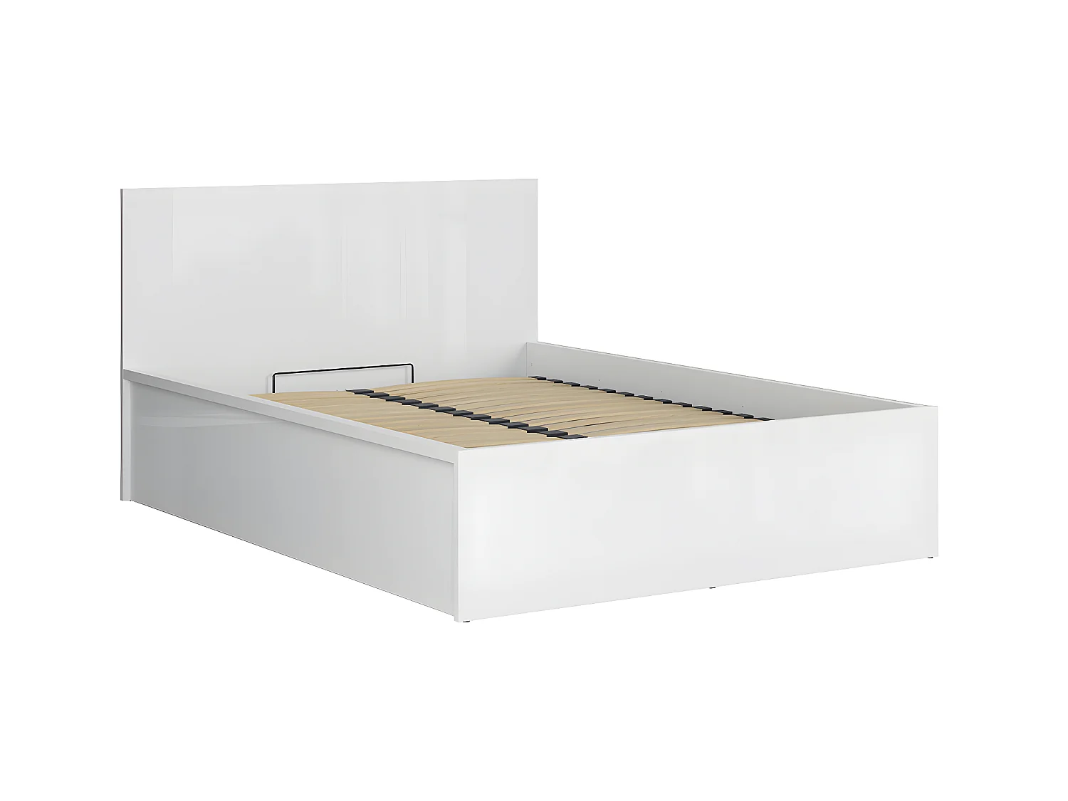 Lit coffre 140x200 sommier inclus Edwin Blanc