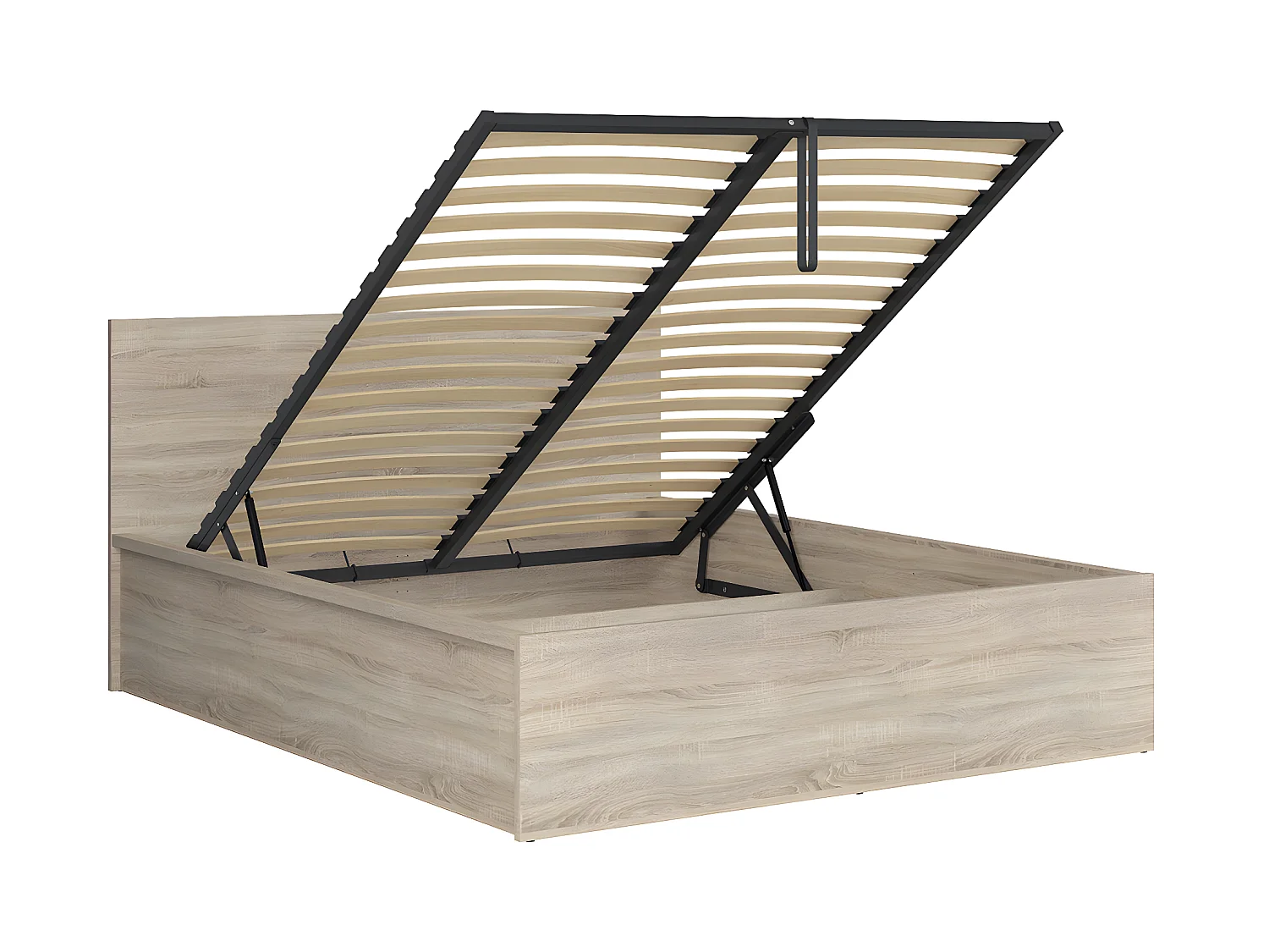 Lit coffre 160x200 sommier inclus Edwin Bois Clair