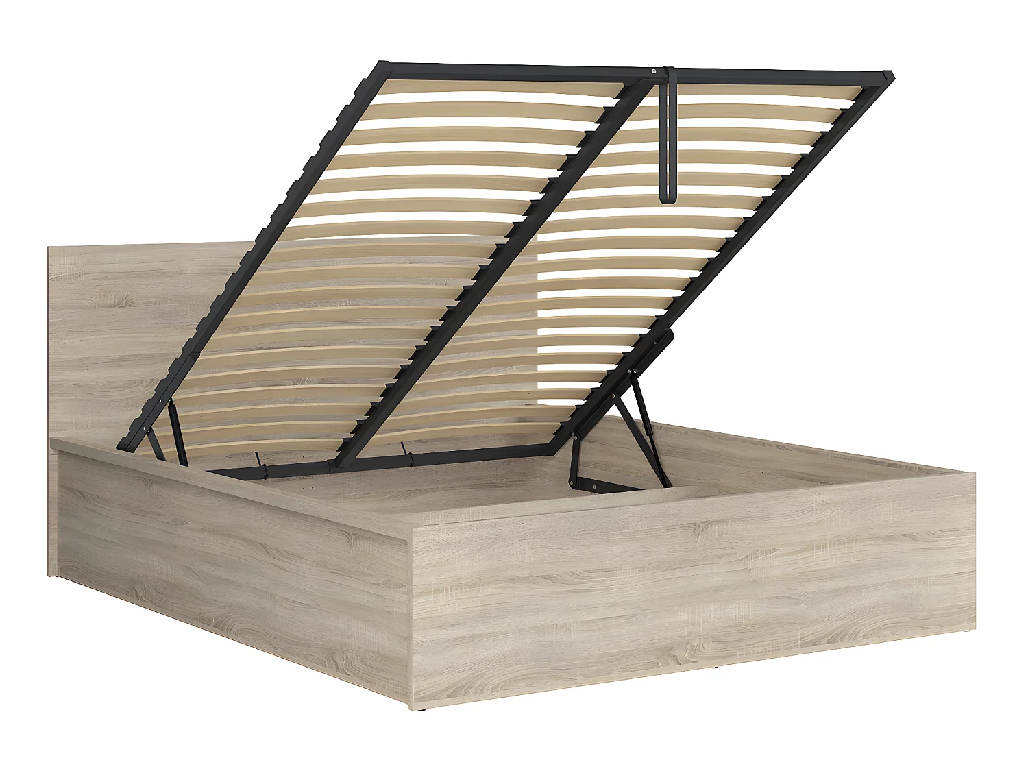 Lit coffre 160x200 sommier inclus Edwin Bois Clair