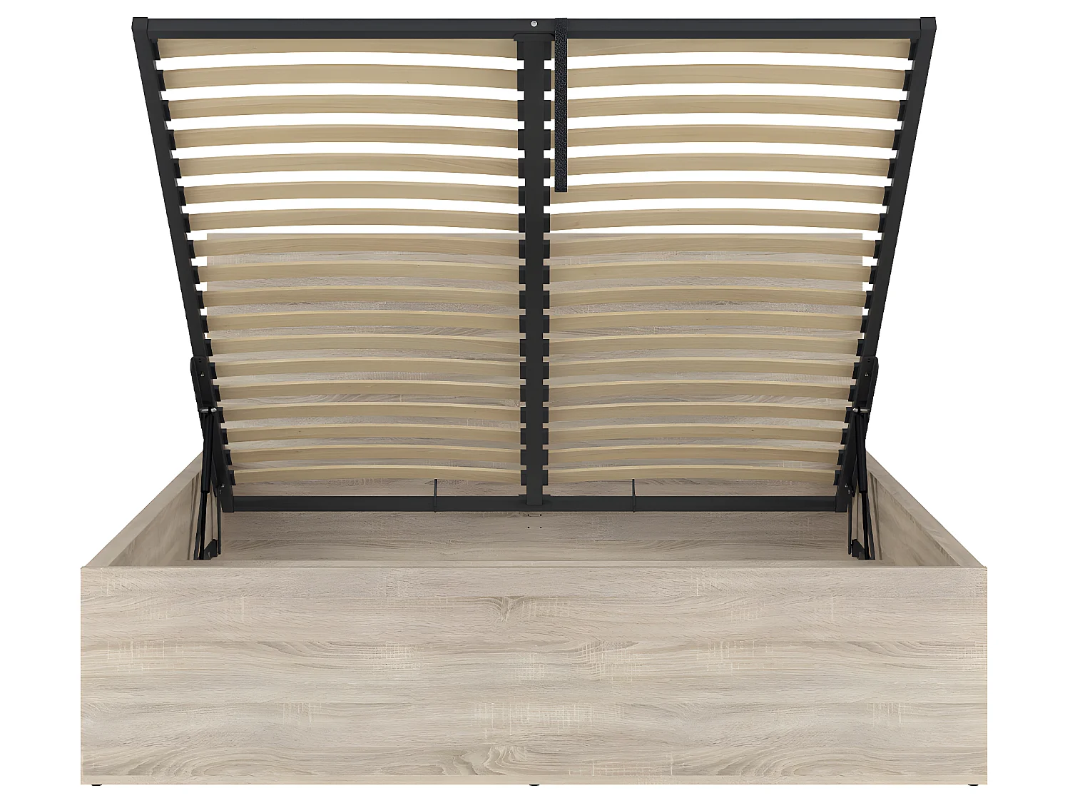 Lit coffre 160x200 sommier inclus Edwin Bois Clair