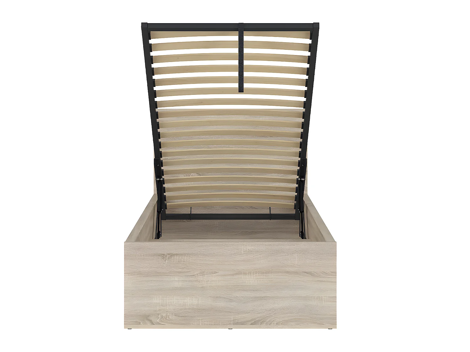 Lit coffre 90x200 sommier inclus Edwin Bois Clair