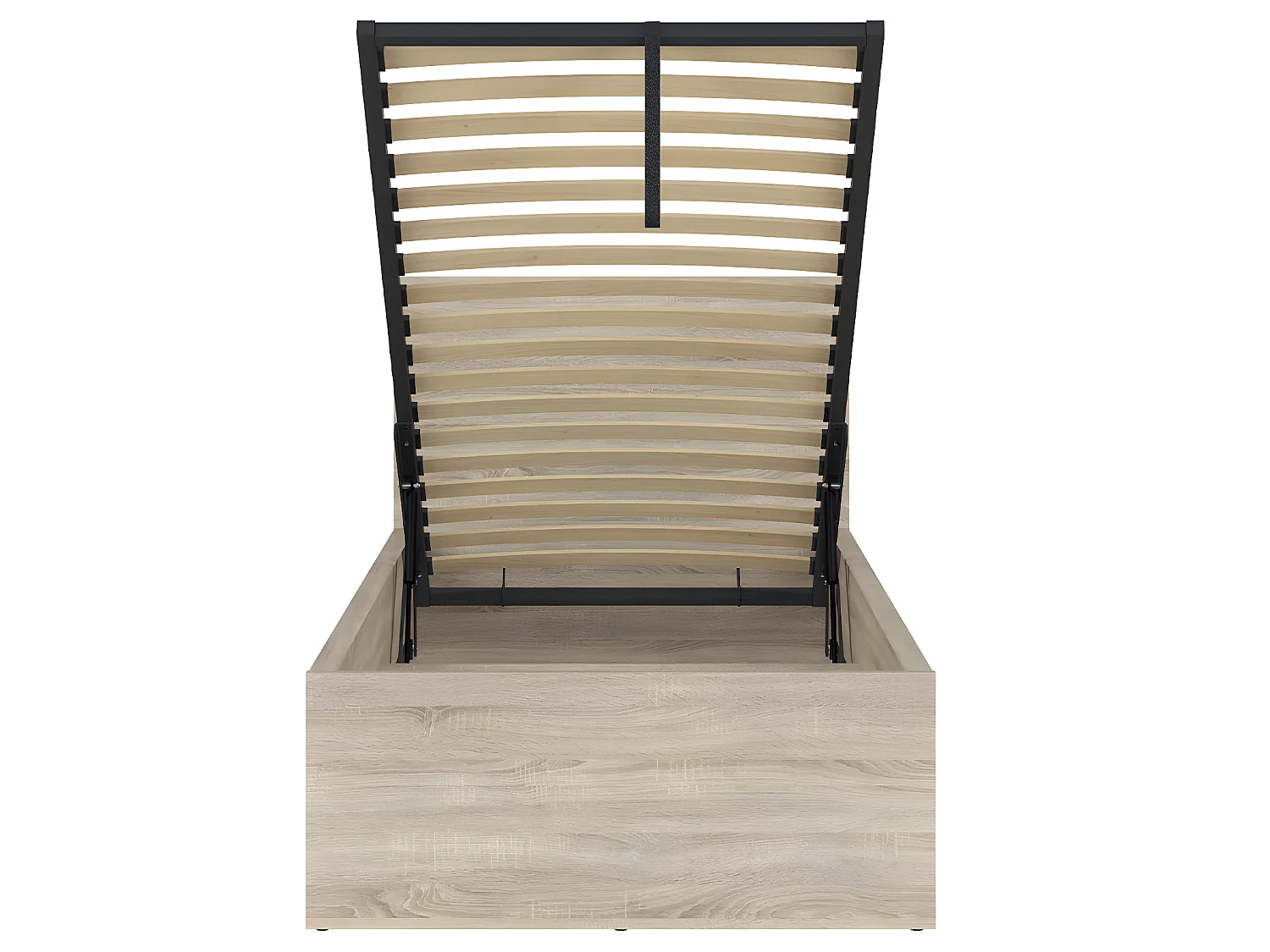 Lit coffre 90x200 sommier inclus Edwin Bois Clair