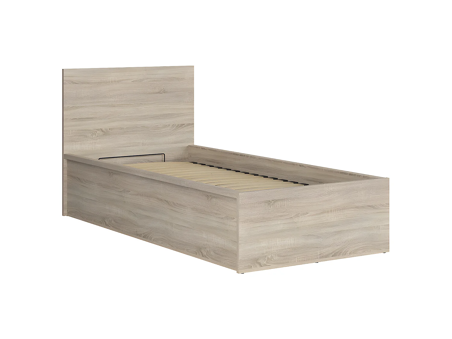 Lit coffre 90x200 sommier inclus Edwin Bois Clair