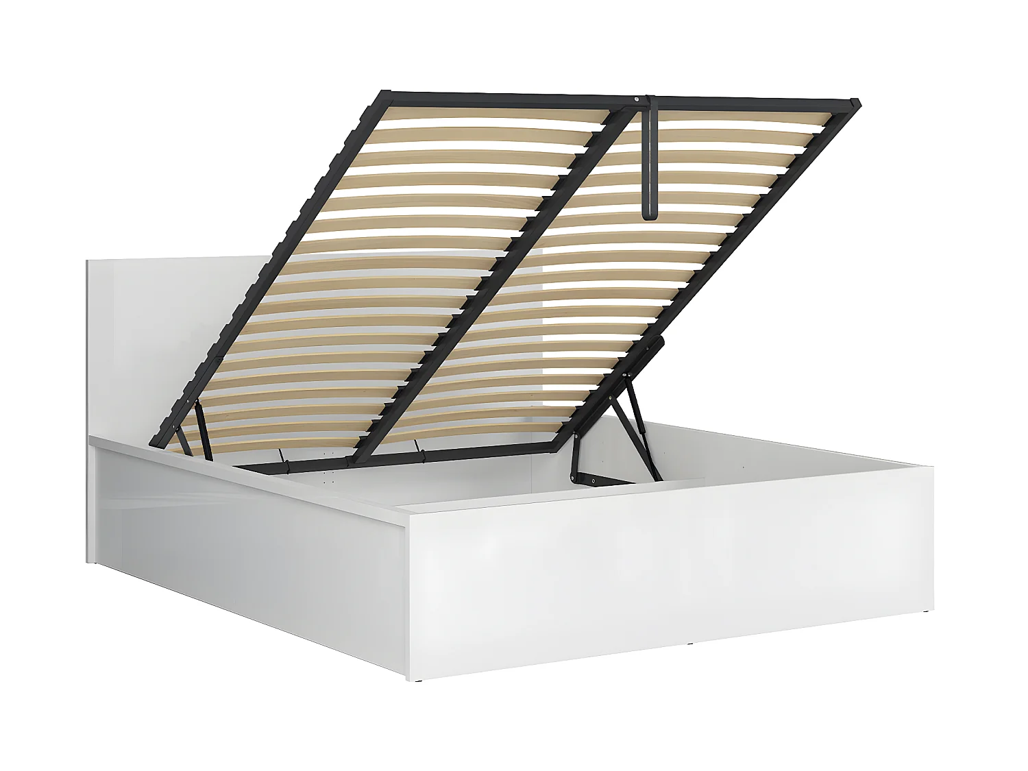 Lit coffre 160x200 sommier inclus Edwin Blanc