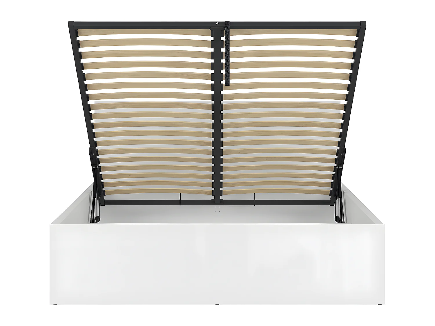 Lit coffre 160x200 sommier inclus Edwin Blanc