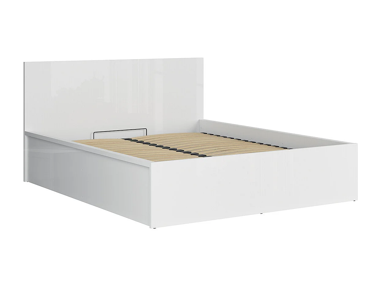 Lit coffre 160x200 sommier inclus Edwin Blanc