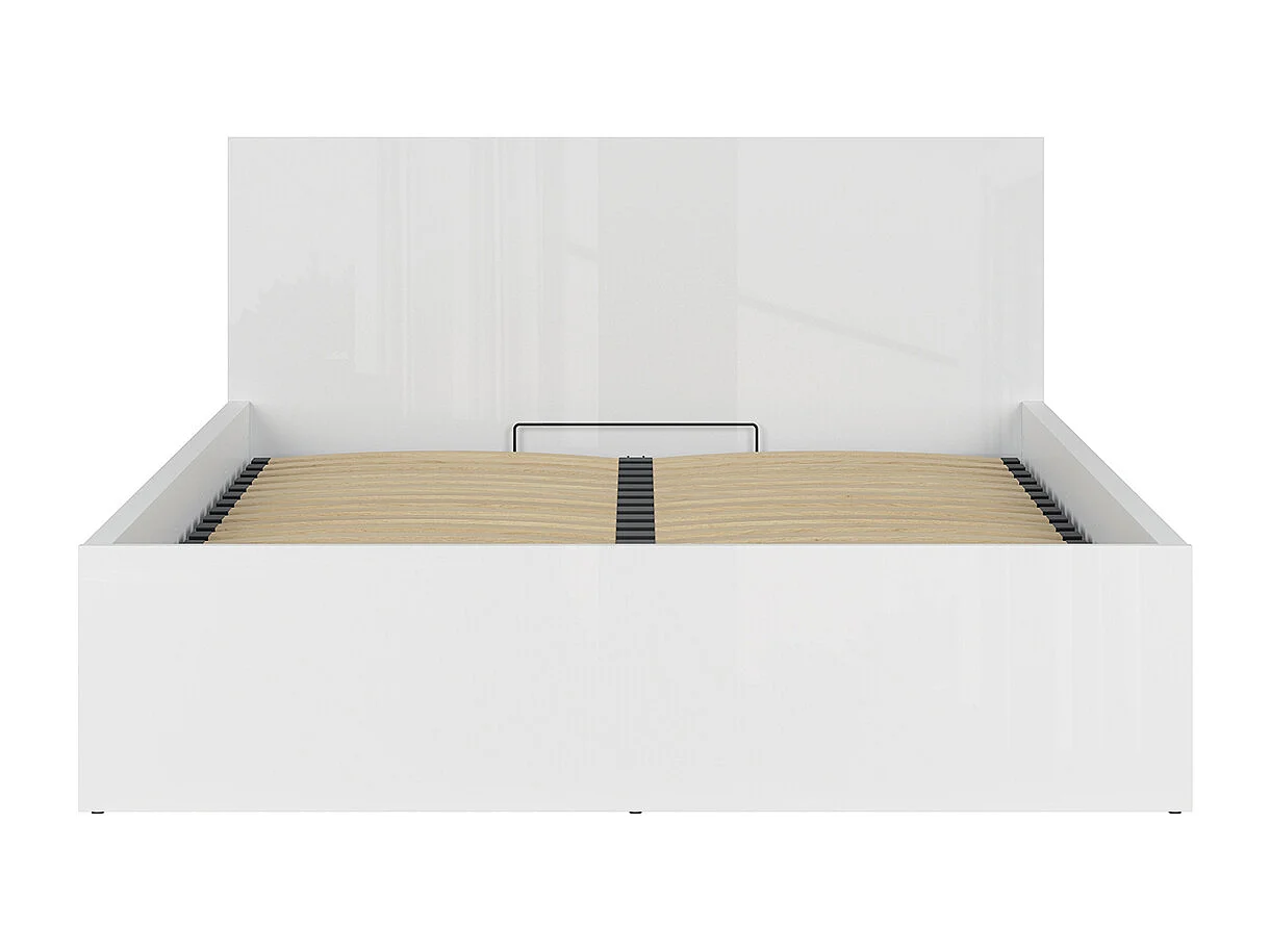 Lit coffre 160x200 sommier inclus Edwin Blanc