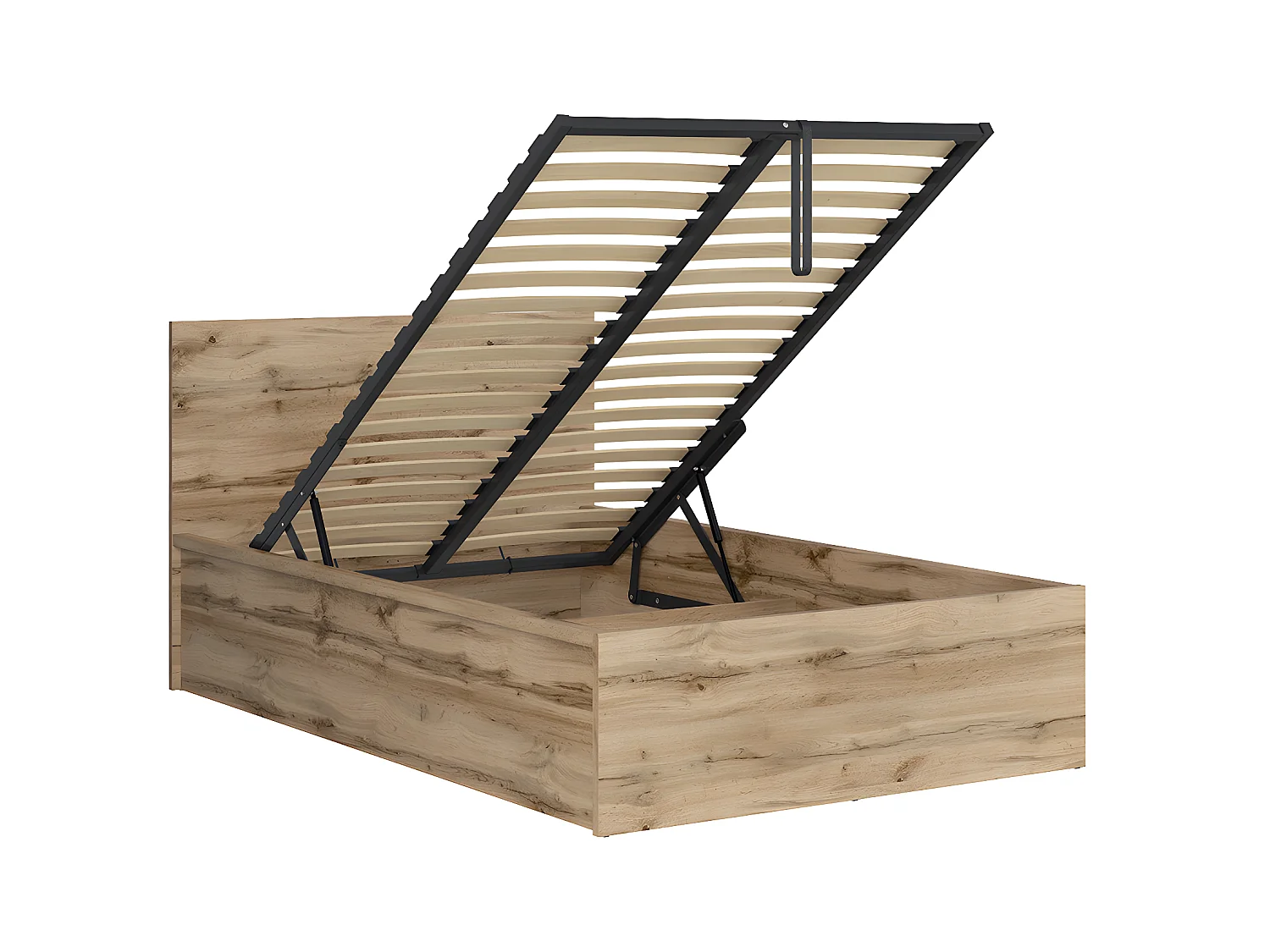Lit coffre 120x200 sommier inclus Edwin Bois