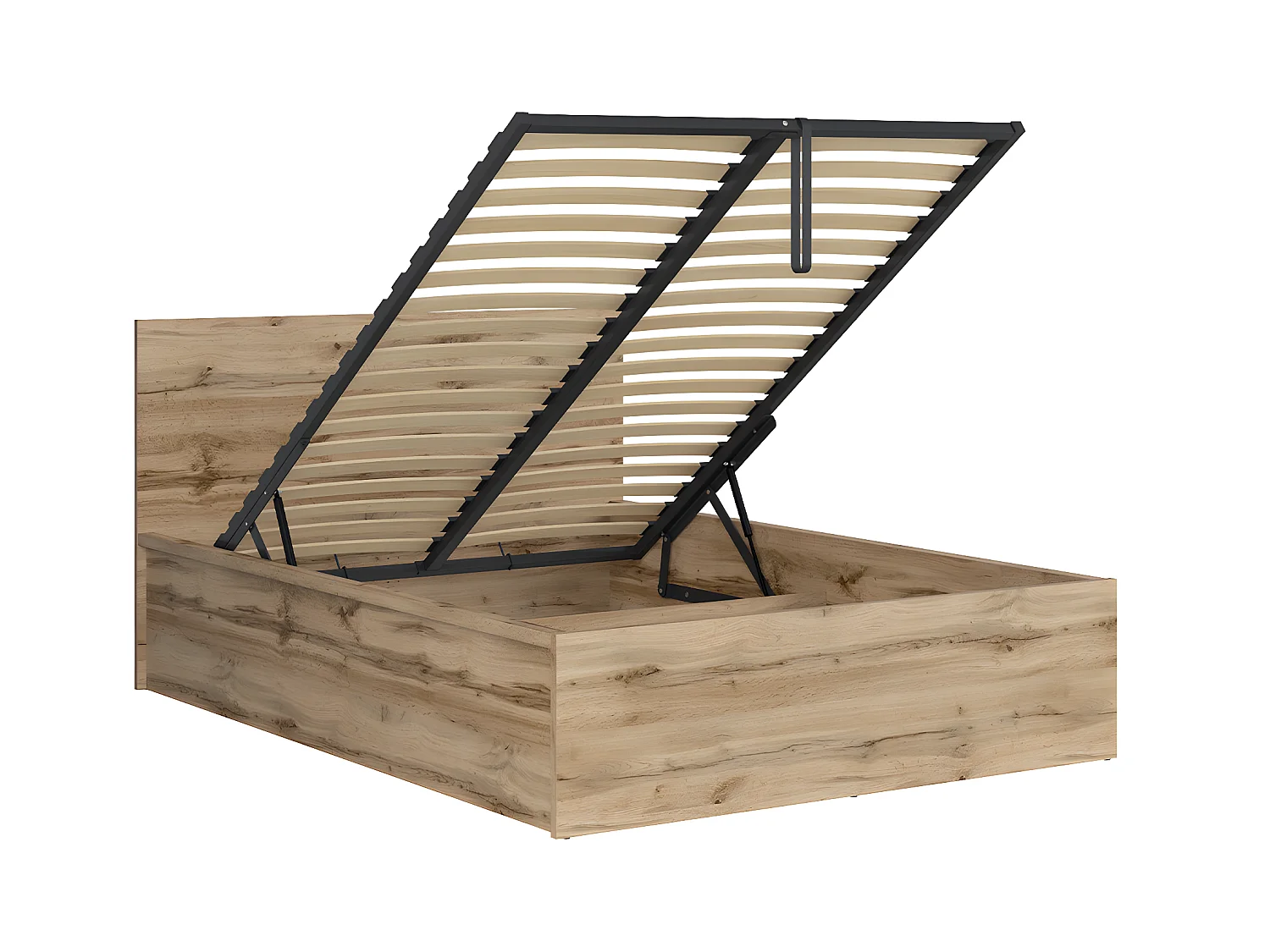 Lit coffre 140x200 sommier inclus Edwin Bois