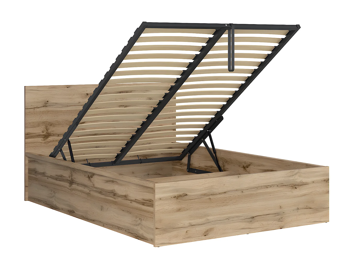 Lit coffre 140x200 sommier inclus Edwin Bois