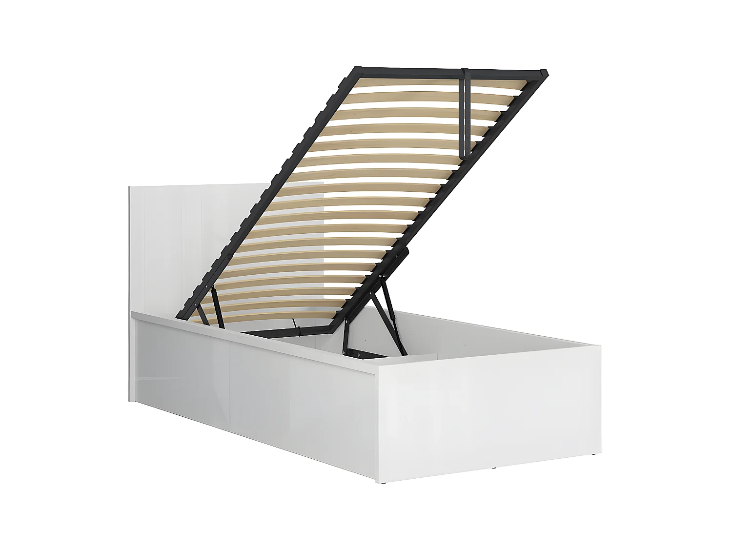 Letto con contenitore con base Edwin bianco 90x200