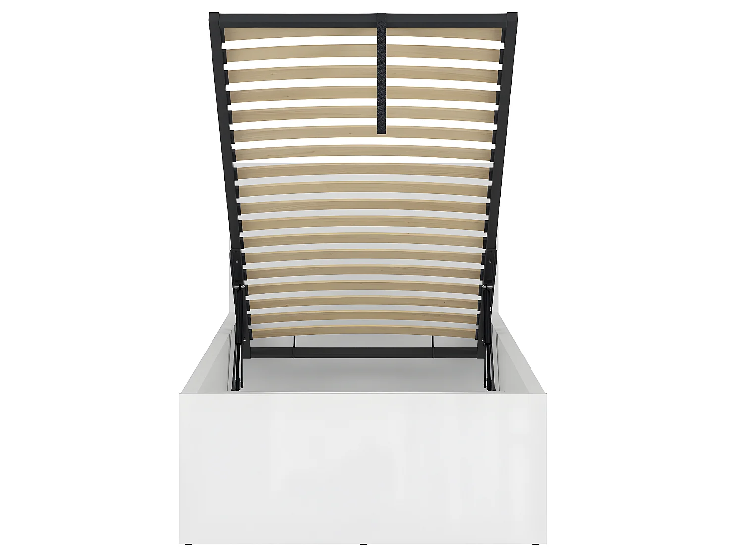 Letto con contenitore con base Edwin bianco 90x200