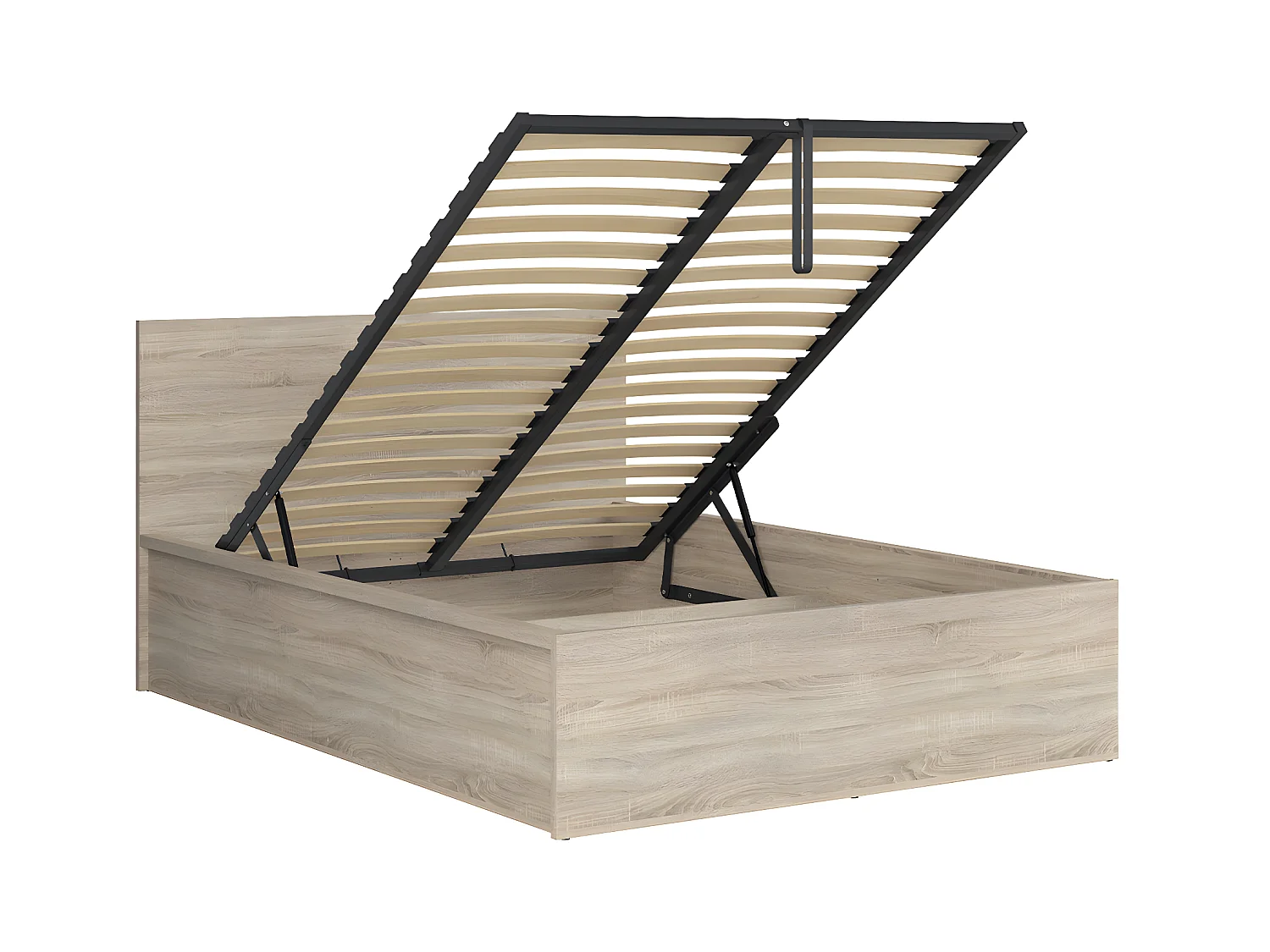 Lit coffre 140x200 sommier inclus Edwin Bois Clair