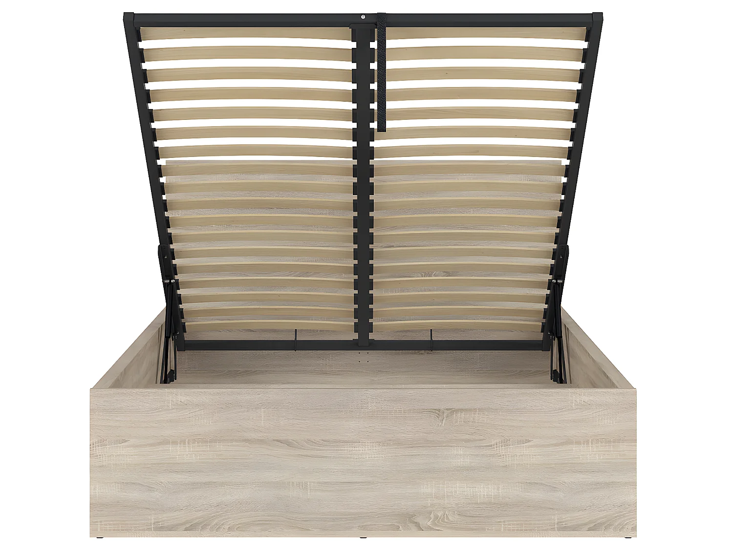 Lit coffre 140x200 sommier inclus Edwin Bois Clair