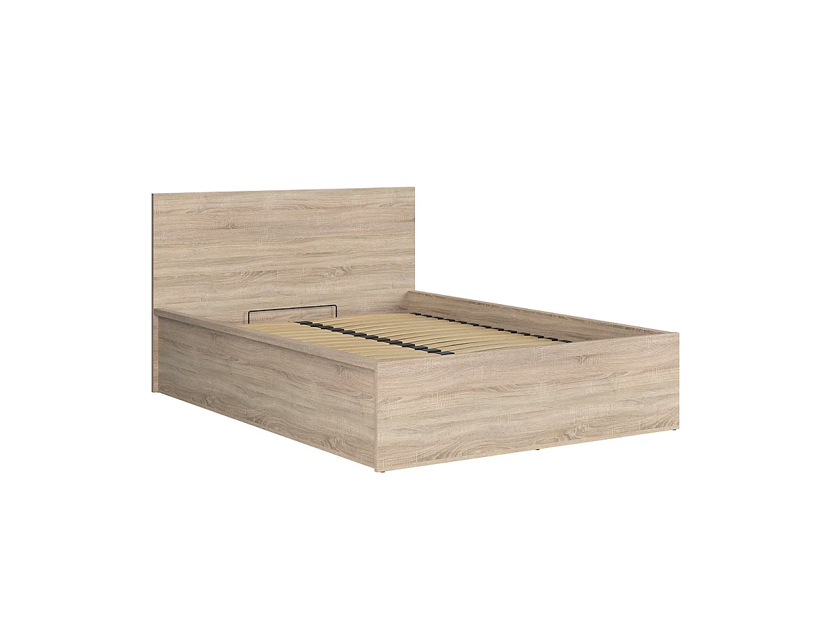 Lit coffre 140x200 sommier inclus Edwin Bois Clair