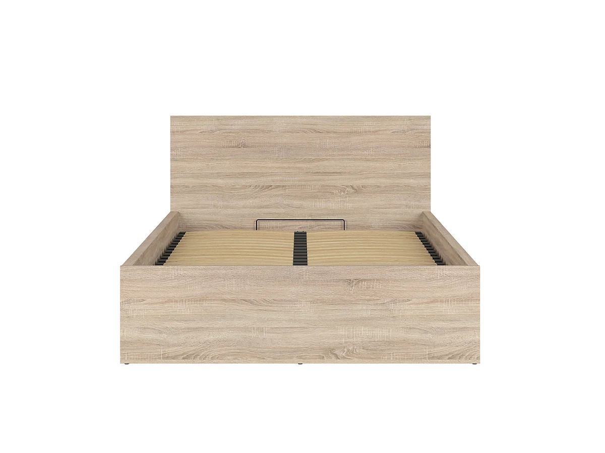 Lit coffre 140x200 sommier inclus Edwin Bois Clair
