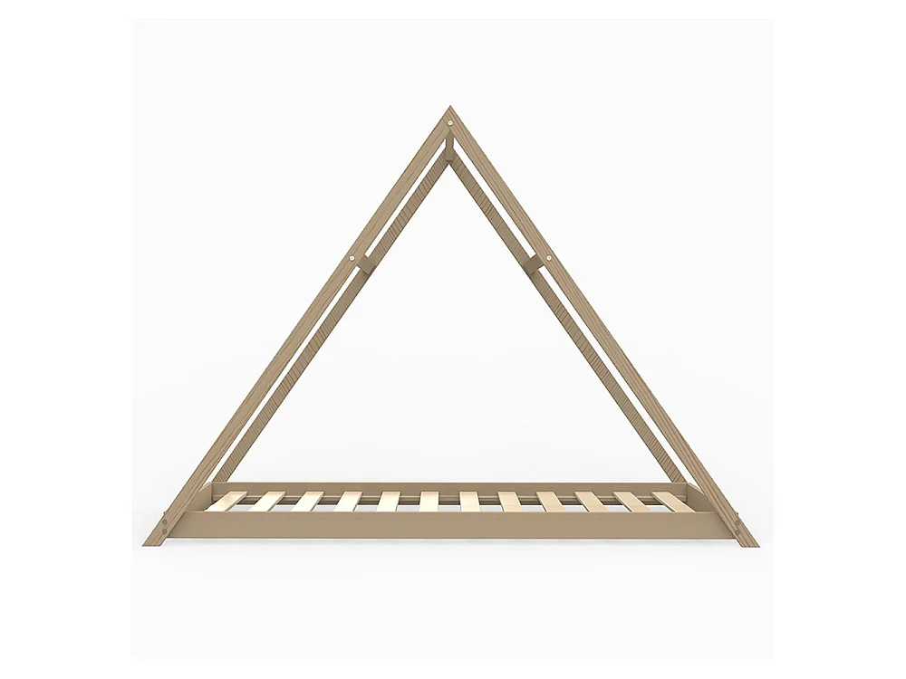 Lit cabane APACHE 90x190 + 1 sommier / Naturel
