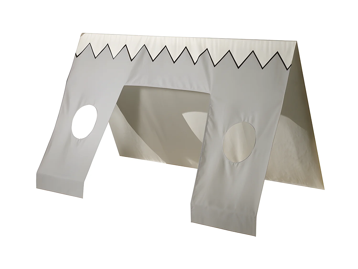 Pack - Lit Enfant & Textile "Tipi" 90x200cm Blanc