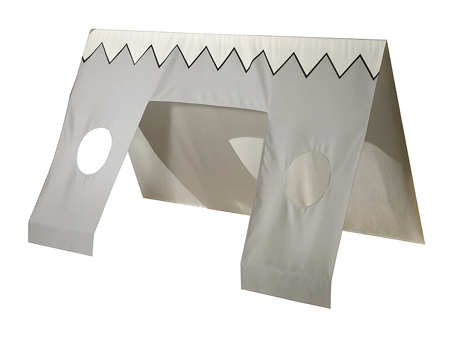 Pack - Lit Enfant & Textile "Tipi" 90x200cm Blanc