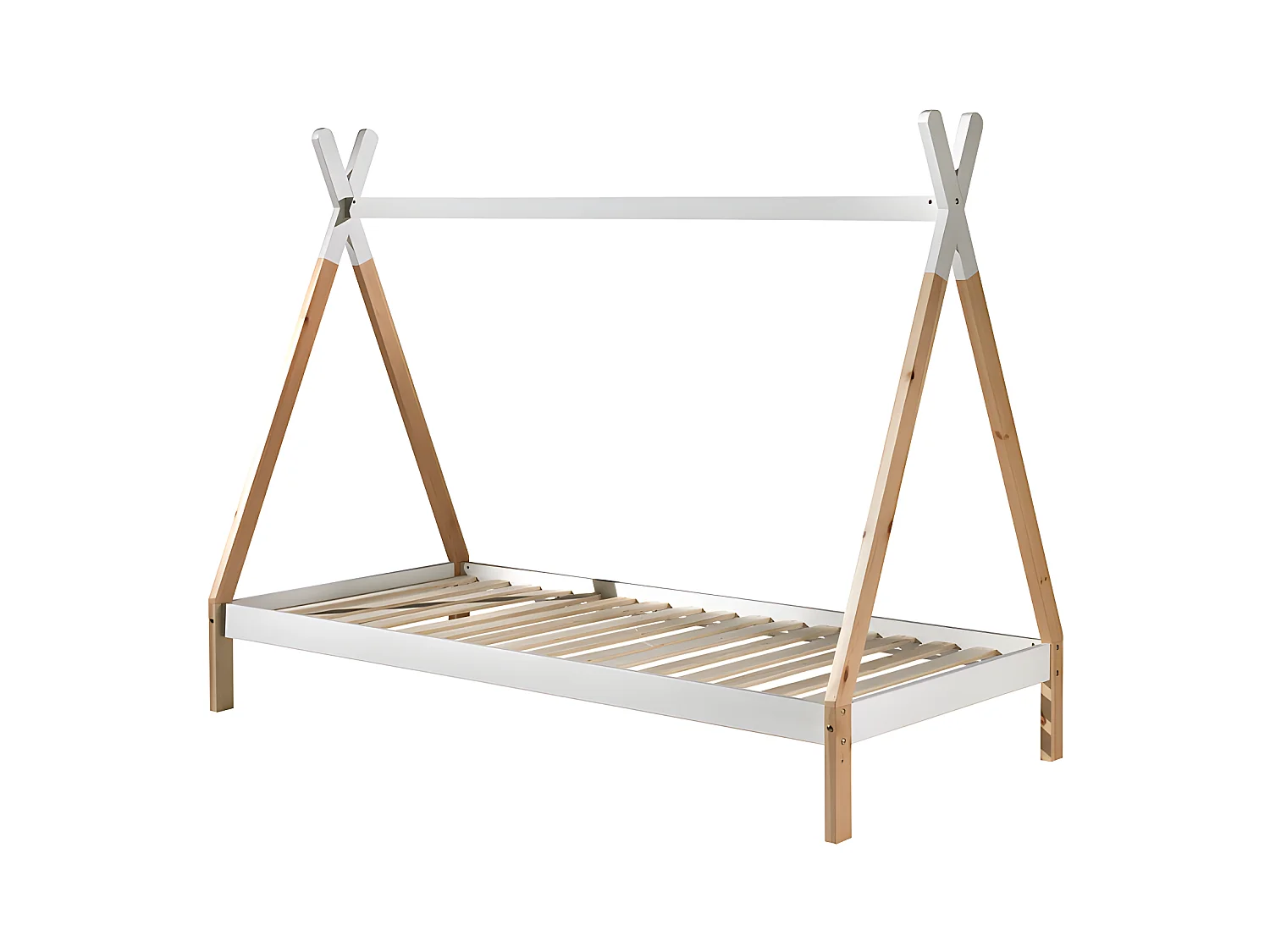 Lit Enfant en Pin Massif "Tipi" 90x200cm Blanc