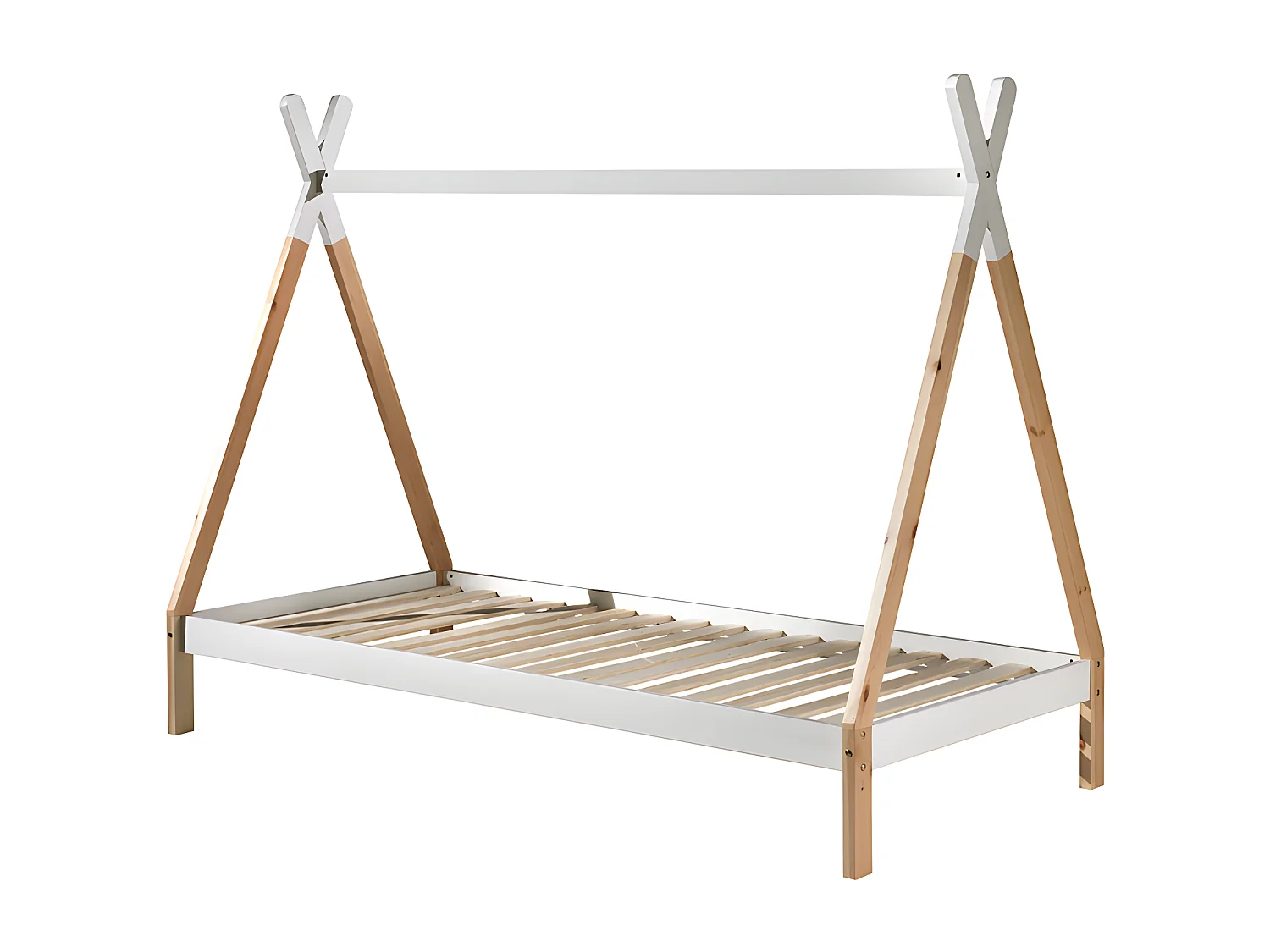 Lit Enfant en Pin Massif "Tipi" 90x200cm Blanc