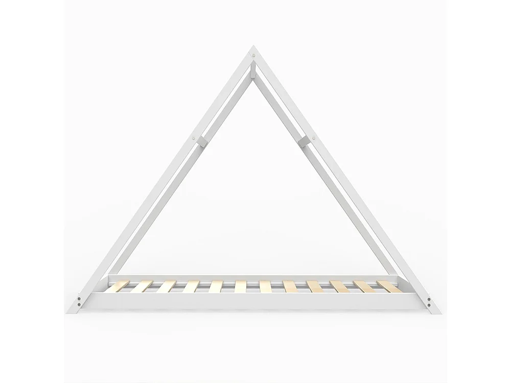 Lit cabane APACHE 90x190 + 1 sommier / Blanc