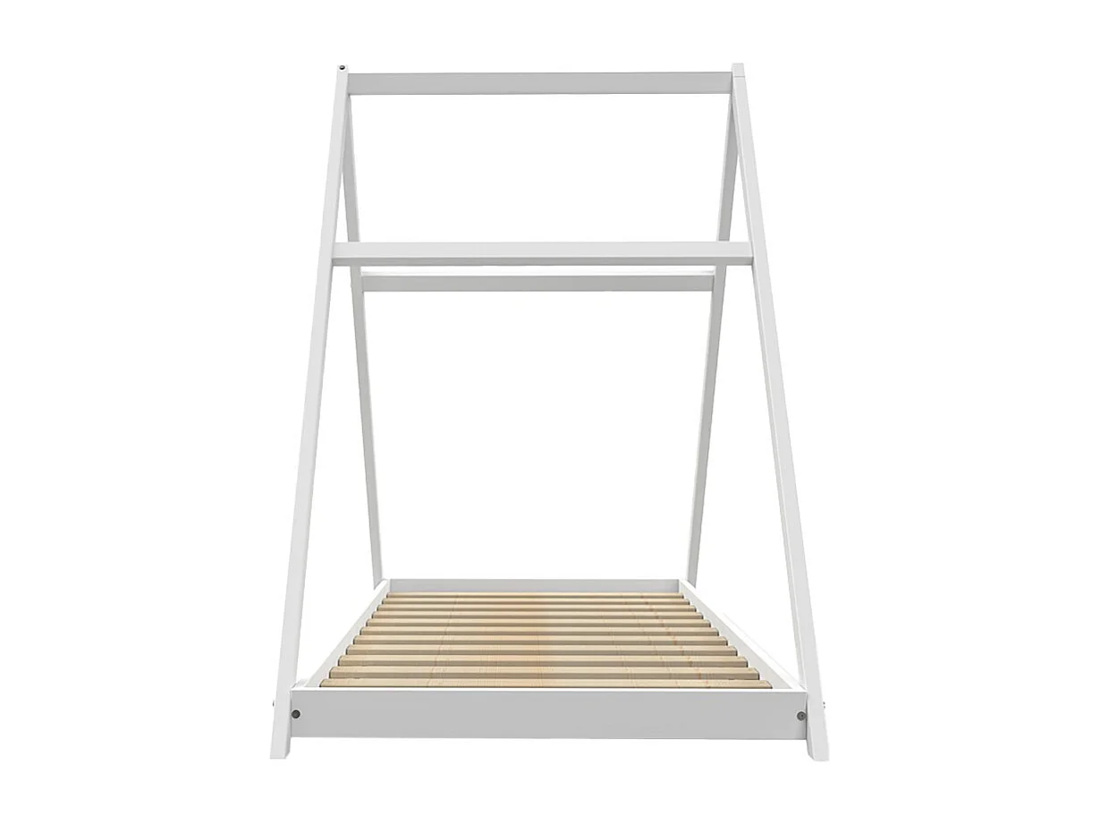 Lit cabane APACHE 90x190 + 1 sommier / Blanc