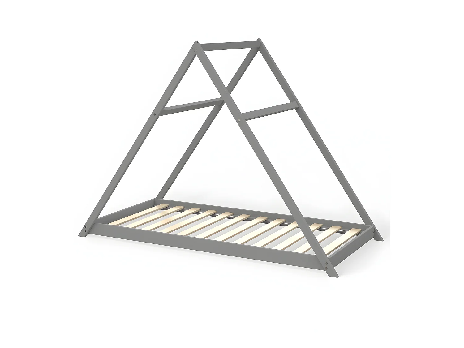 Lit cabane APACHE 90x190 + 1 sommier / Gris