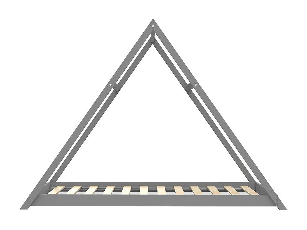 Lit cabane APACHE 90x190 + 1 sommier / Gris