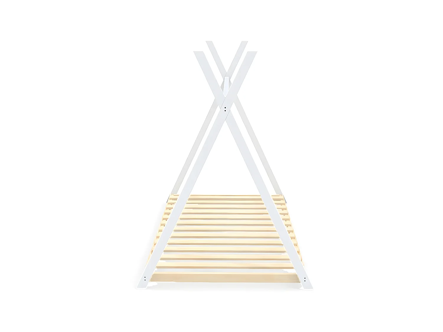 Lit cabane tipi SIOUX 90x190 + 1 sommier / Blanc