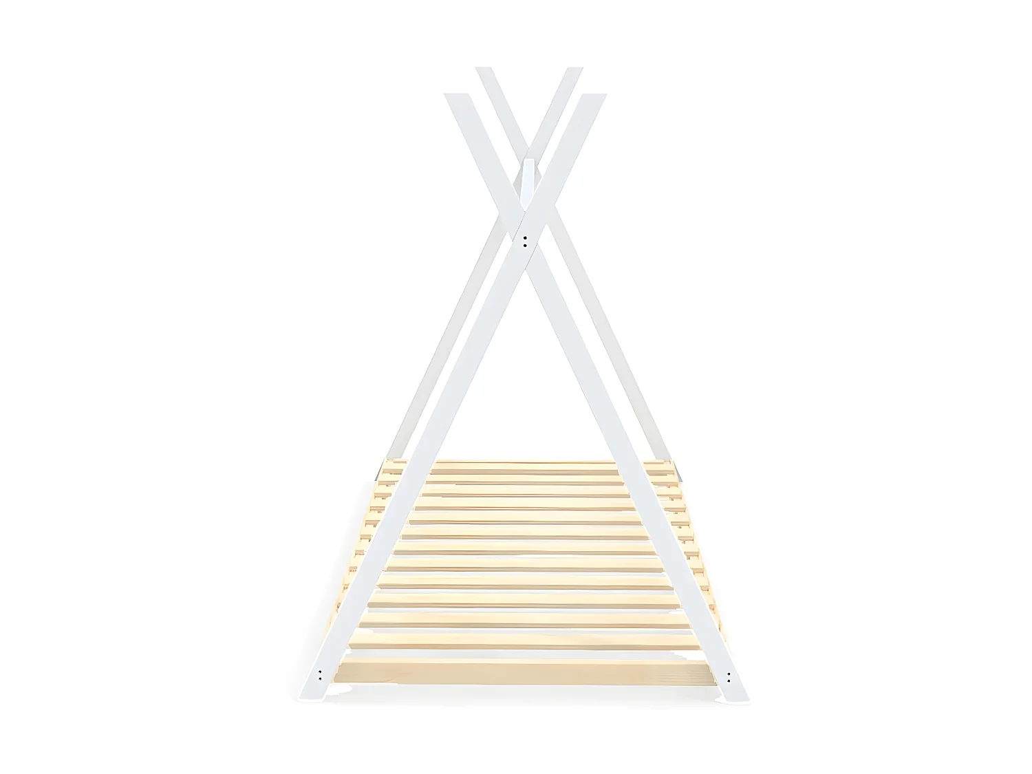 Lit cabane tipi SIOUX 90x190 + 1 sommier / Blanc