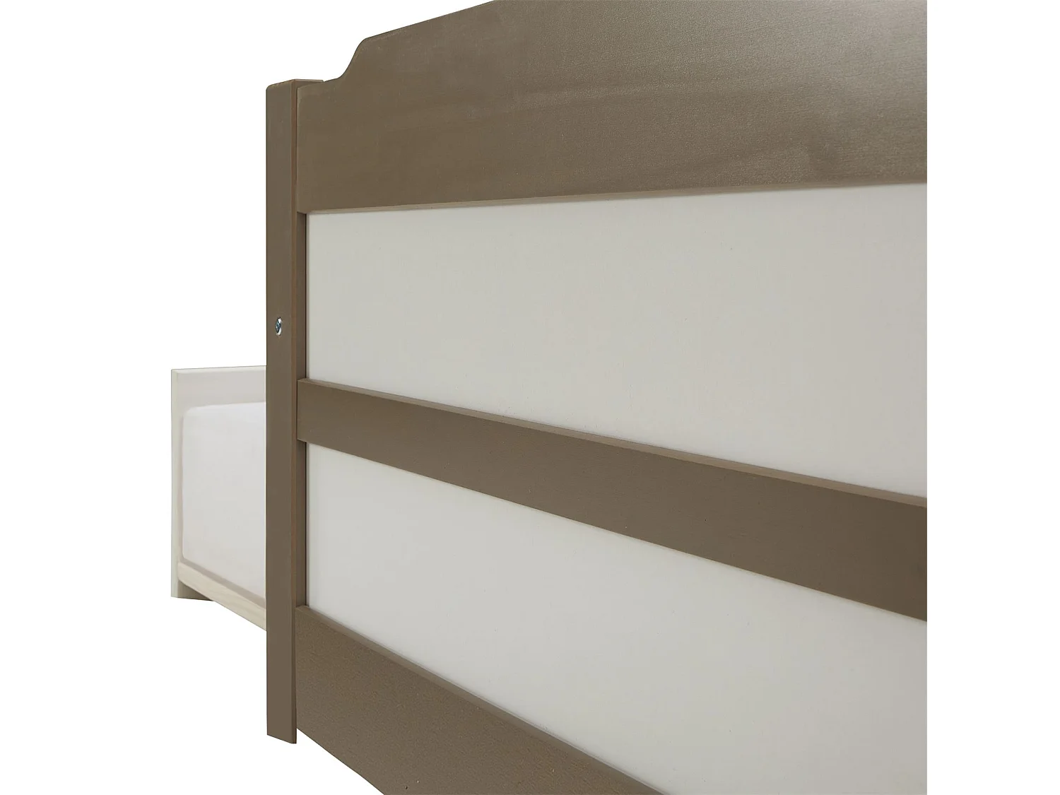 Lit gigogne LORENA 1 personne tiroir lit fonctionnel 90 x 190 cm pin massif lasuré taupe et blanc