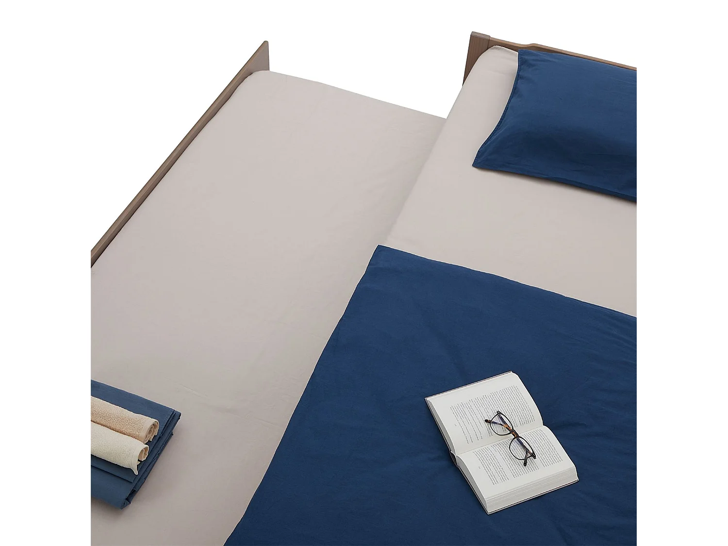 Lit gigogne LORENA 1 place tiroir lit simple fonctionnel pour enfant 90 x 190 cm en  pin massif lasuré taupe