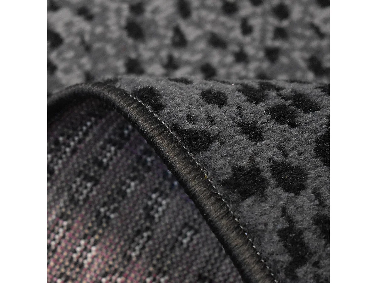 tapis grand salon 235x320 tissé noir et gris rectangle LYN1 EMPREINTE