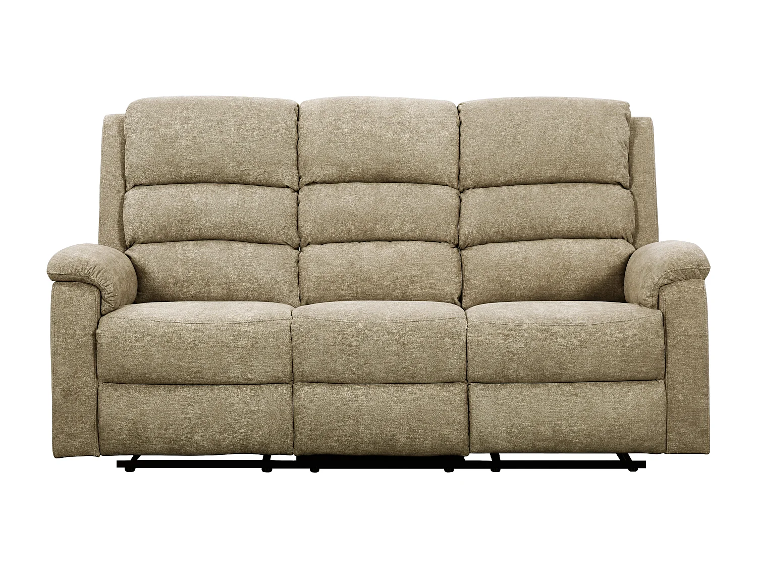 Canapé 3 places et fauteuil relax électrique en tissu taupe NEVERS