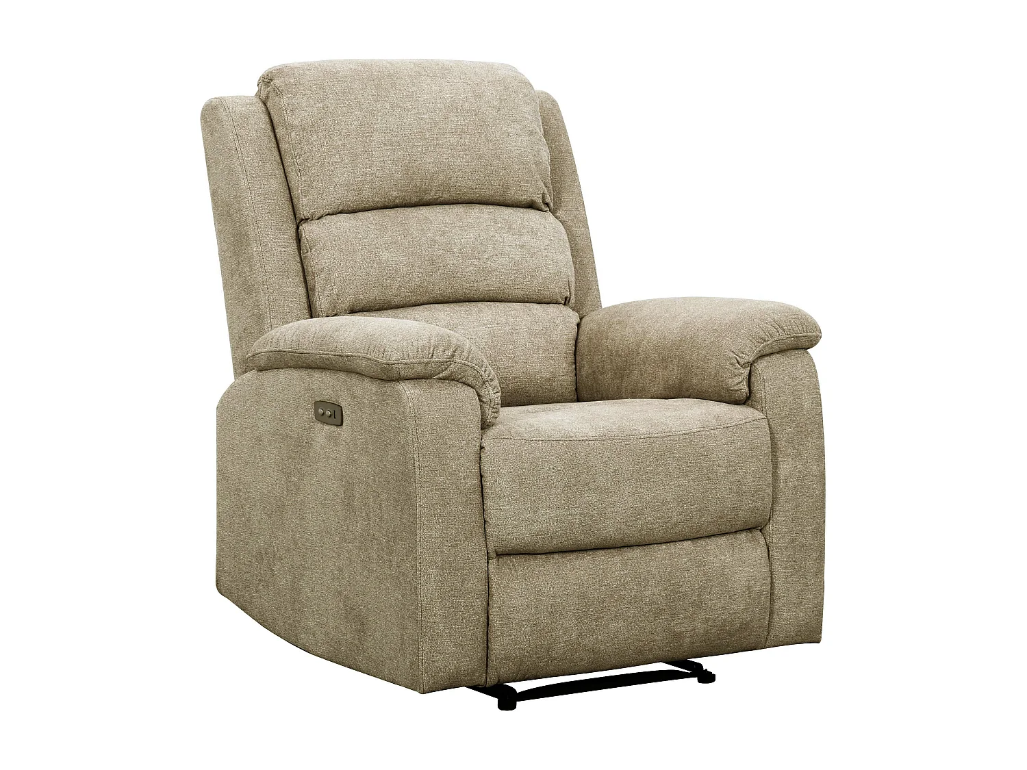Canapé 3 places et fauteuil relax électrique en tissu taupe NEVERS