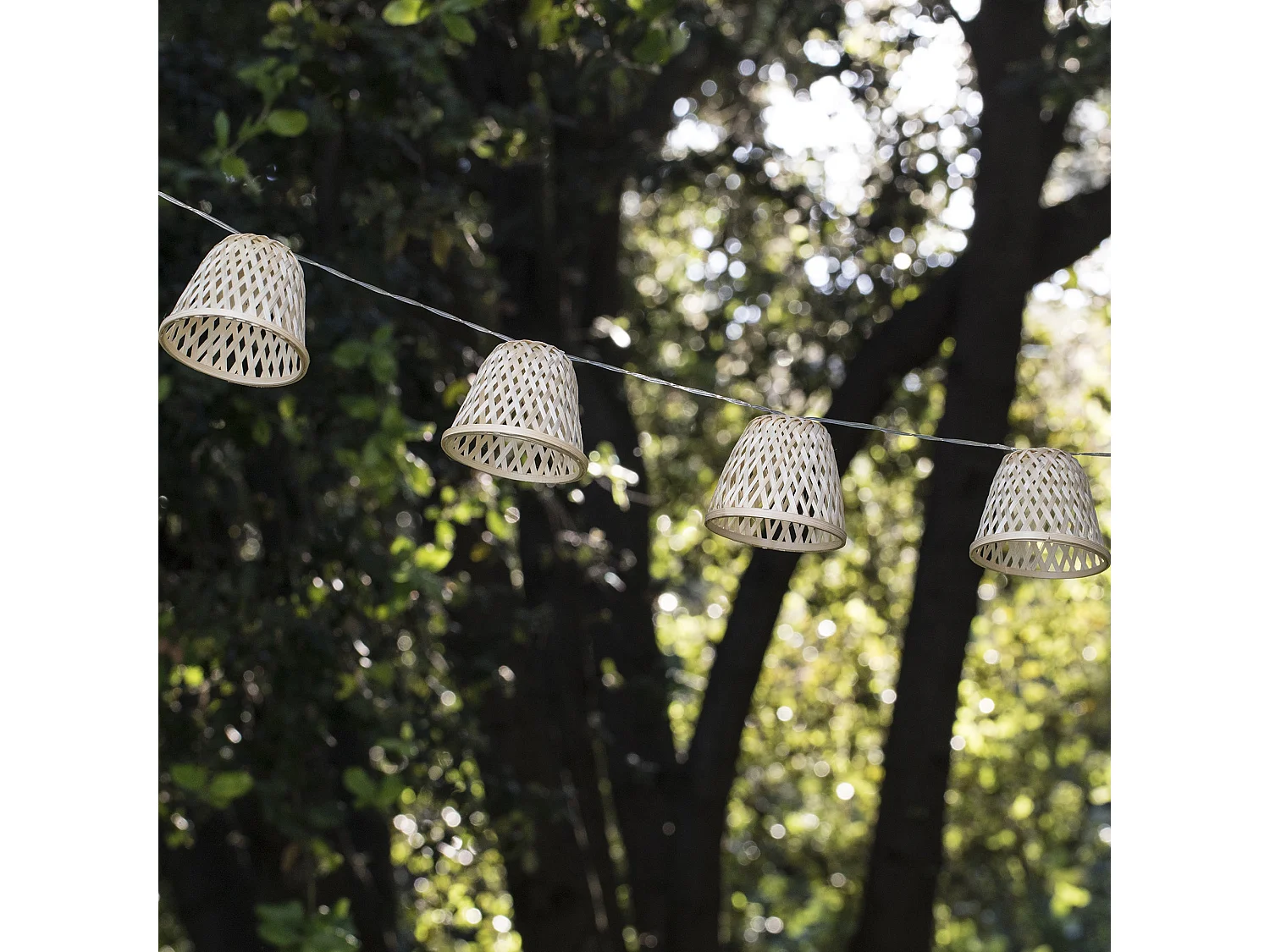 Guirlande solaire bambou CHILL HYBRID 10 ampoules 3.8M