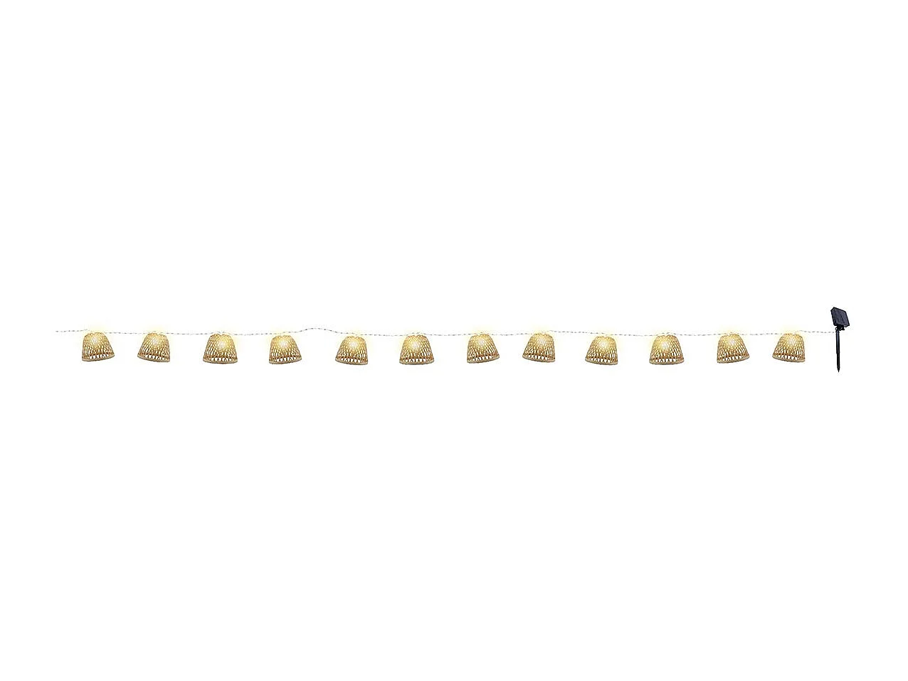 Guirlande solaire bambou CHILL HYBRID 10 ampoules 3.8M