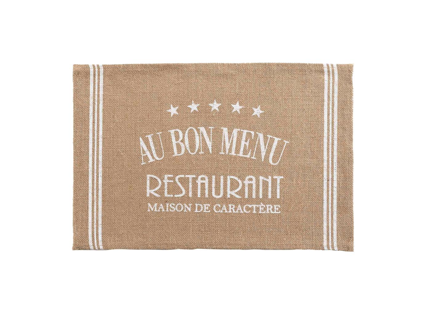 Set De Table Jute X Cm Au Bon Menu Blanc