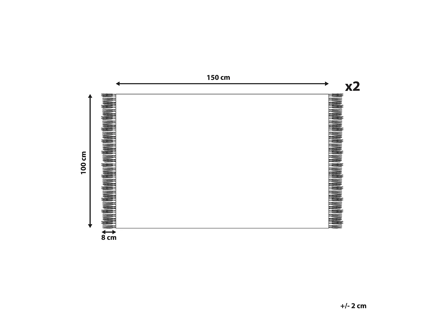 Luxus Handtuch 2er Set Baumwolle grau Strandtuch 100 x 150 cm mit Fransen Atiu