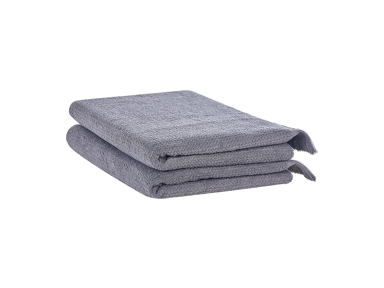 Lot de 2 serviettes ATIU Tissu éponge Gris