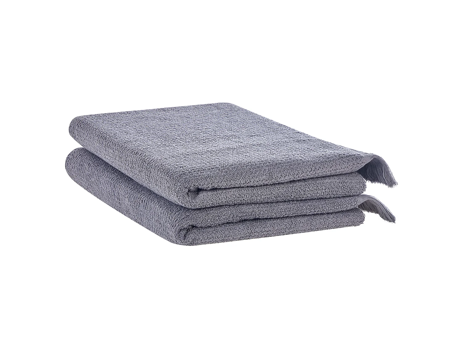 Lot de 2 serviettes ATIU Tissu éponge Gris
