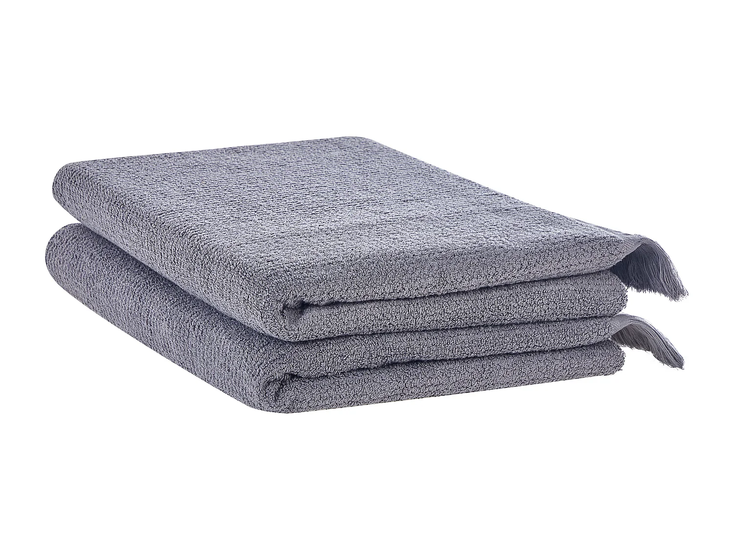 Lot de 2 serviettes ATIU Tissu éponge Gris