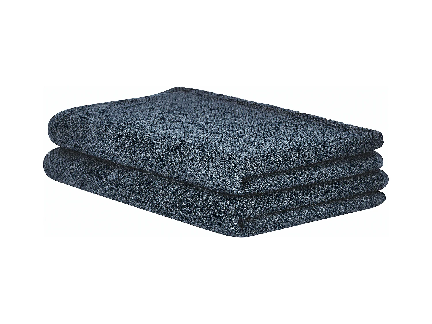 Lot de 2 serviettes MITIARO Tissu éponge Bleu foncé